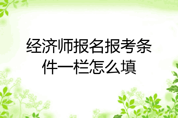 经济师报名报考条件一栏怎么填