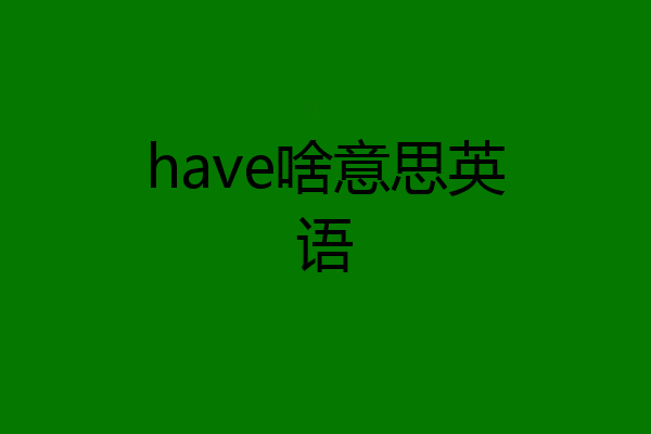 have啥意思英语