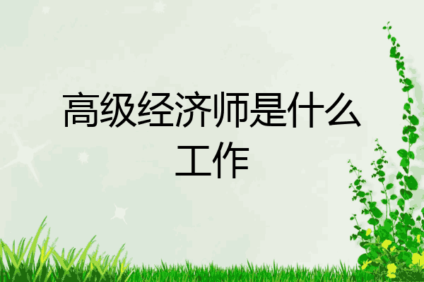 高级经济师是什么工作