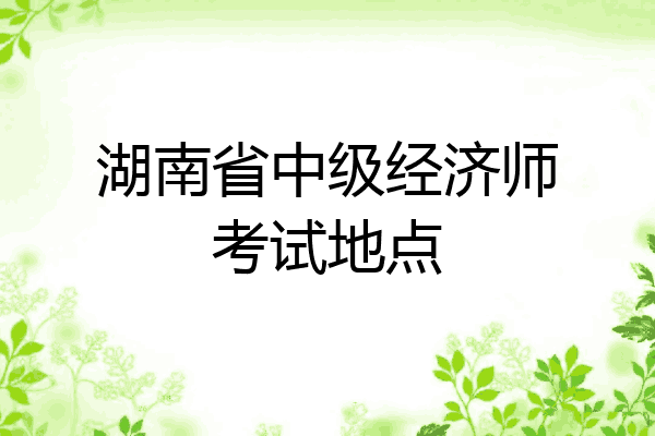 湖南省中级经济师考试地点