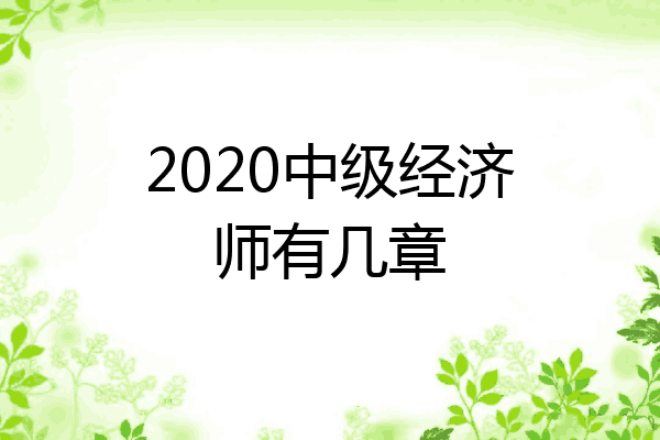 2020中级经济师有几章