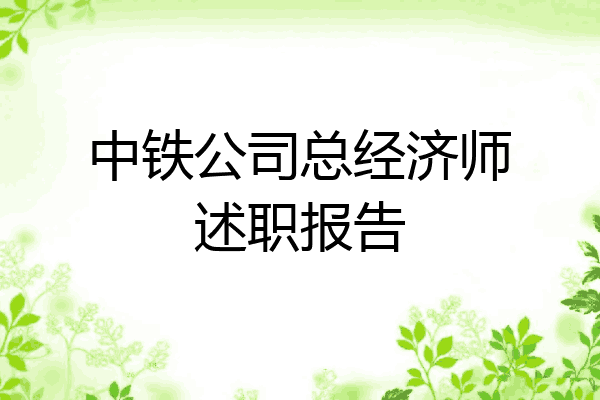 中铁公司总经济师述职报告