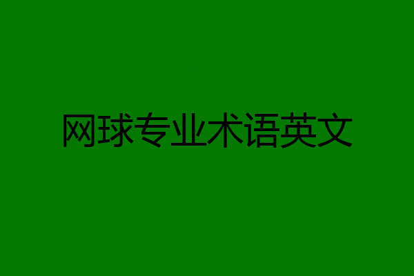 网球专业术语英文
