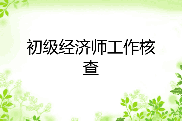 初级经济师工作核查