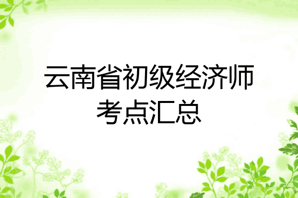 云南省初级经济师考点汇总
