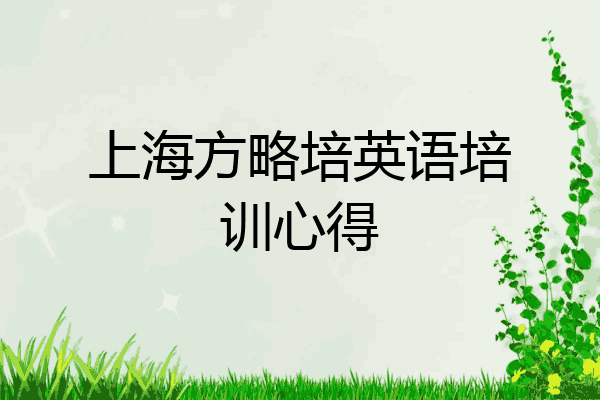 上海方略培英语培训心得