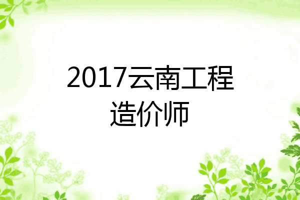 2017云南工程造价师