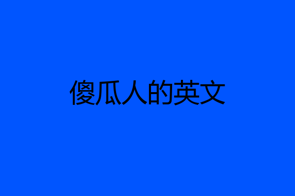 傻瓜人的英文