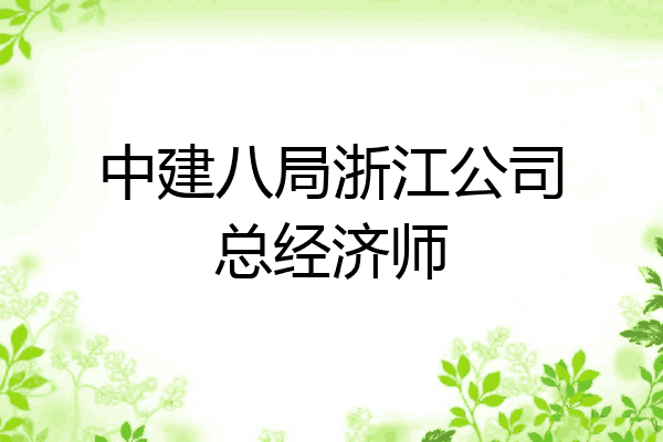 中建八局浙江公司总经济师