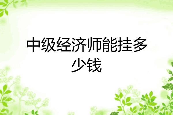 中级经济师能挂多少钱