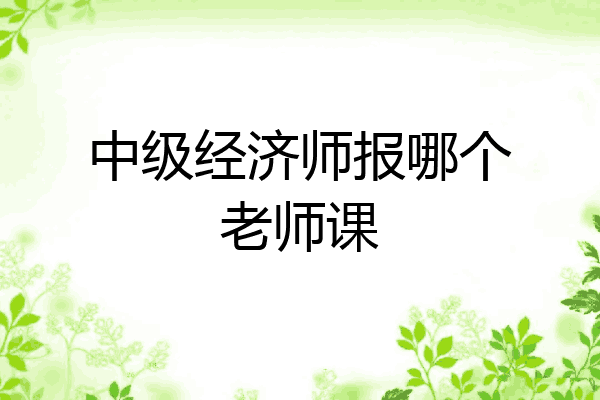 中级经济师报哪个老师课