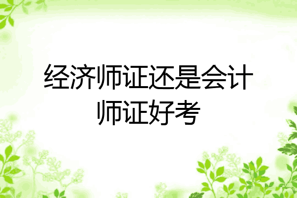 经济师证还是会计师证好考