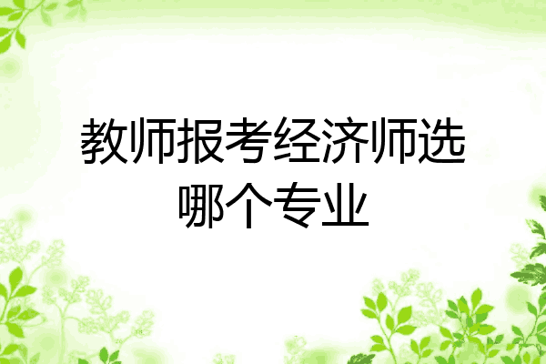 教师报考经济师选哪个专业