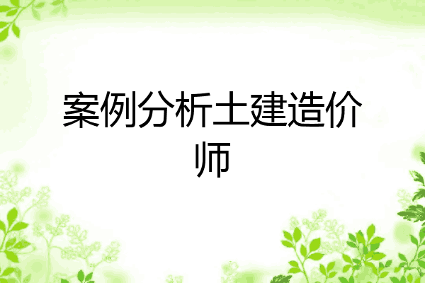 案例分析土建造价师