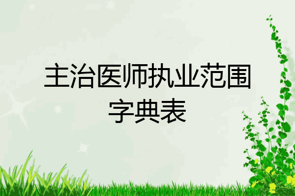 主治医师执业范围字典表