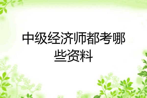 中级经济师都考哪些资料
