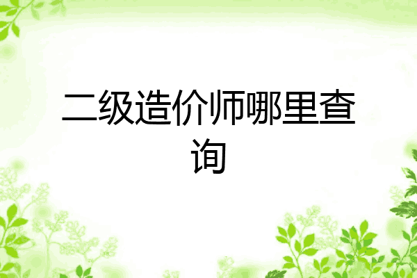 二级造价师哪里查询