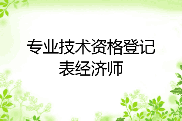 专业技术资格登记表经济师