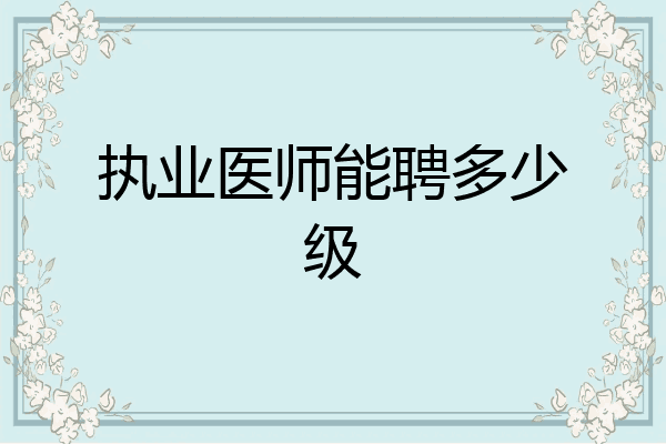 执业医师能聘多少级