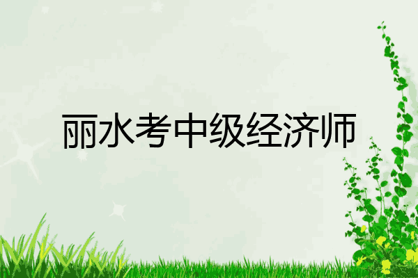 丽水考中级经济师