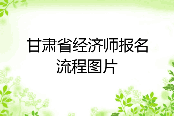 甘肃省经济师报名流程图片
