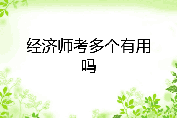 经济师考多个有用吗