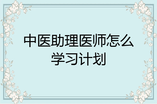 中医助理医师怎么学习计划