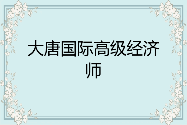 大唐国际高级经济师