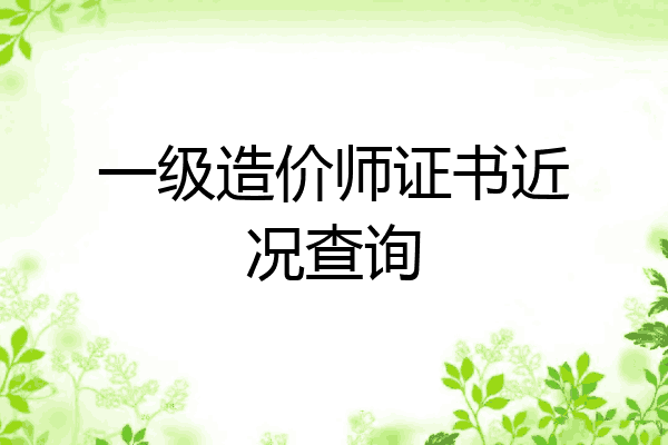 一级造价师证书近况查询