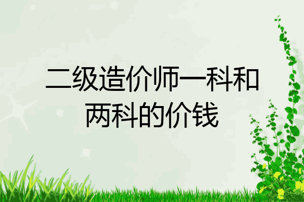 二级造价师一科和两科的价钱