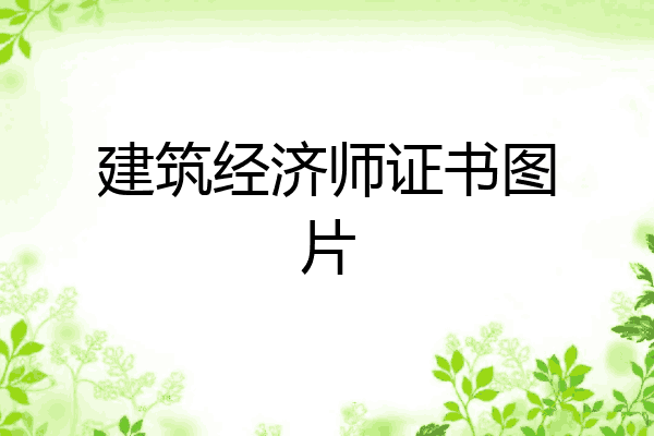 建筑经济师证书图片