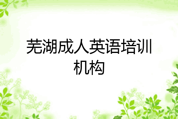 芜湖成人英语培训机构
