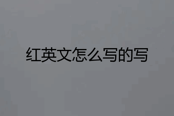红英文怎么写的写