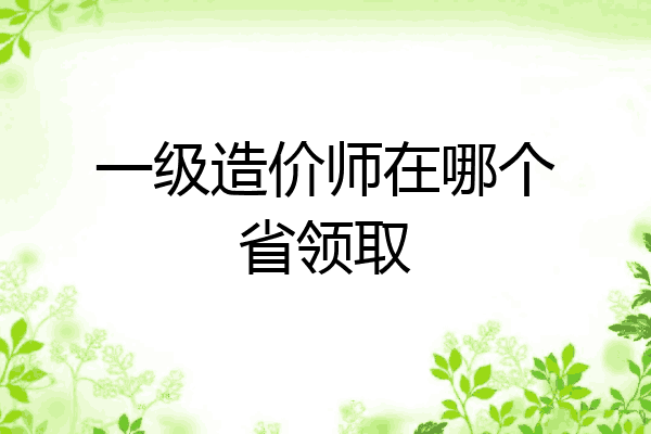 一级造价师在哪个省领取