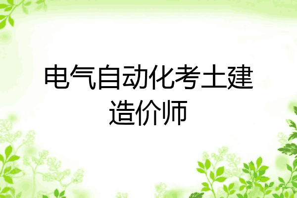 电气自动化考土建造价师