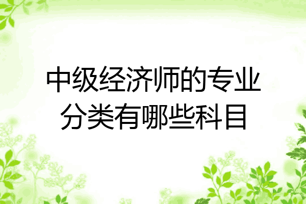 中级经济师的专业分类有哪些科目