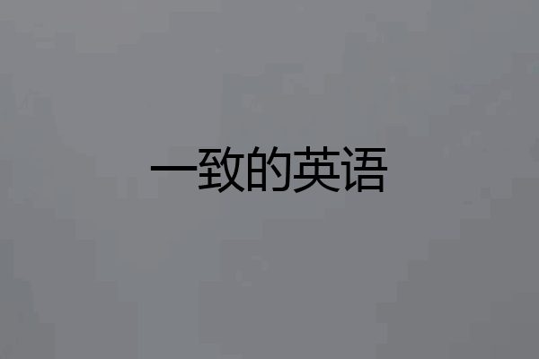 一致的英语