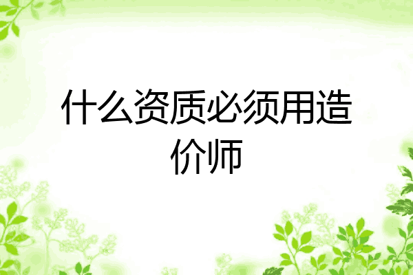 什么资质必须用造价师