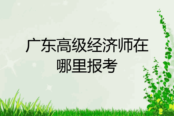 广东高级经济师在哪里报考