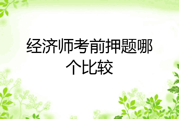 经济师考前押题哪个比较