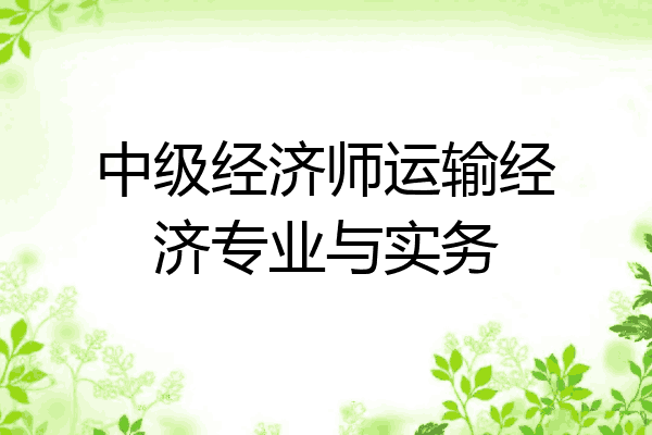 中级经济师运输经济专业与实务