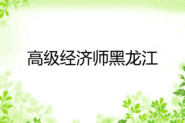 高级经济师黑龙江
