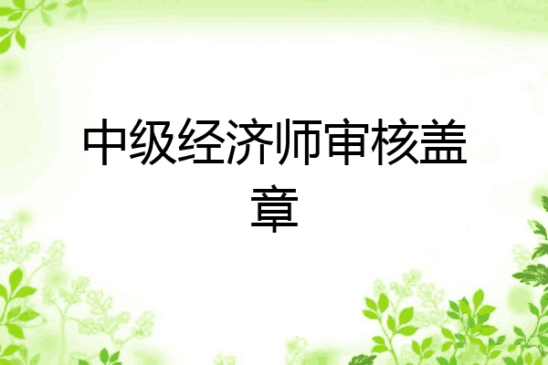 中级经济师审核盖章