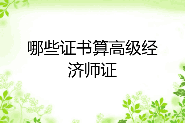 哪些证书算高级经济师证