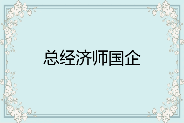 总经济师国企