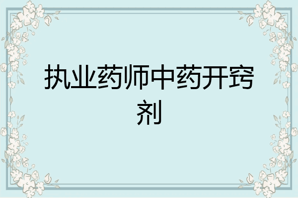 执业药师中药开窍剂