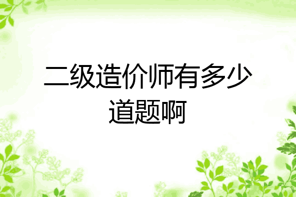 二级造价师有多少道题啊