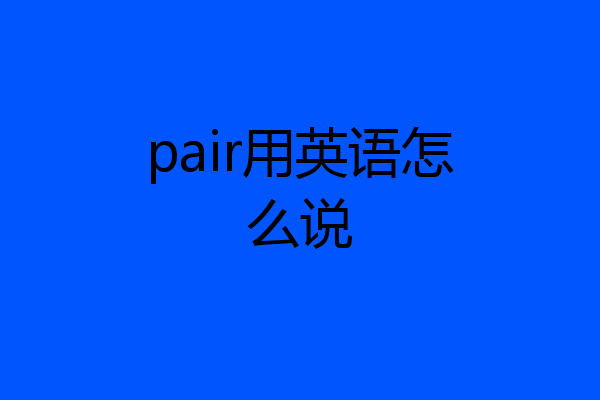 pair用英语怎么说