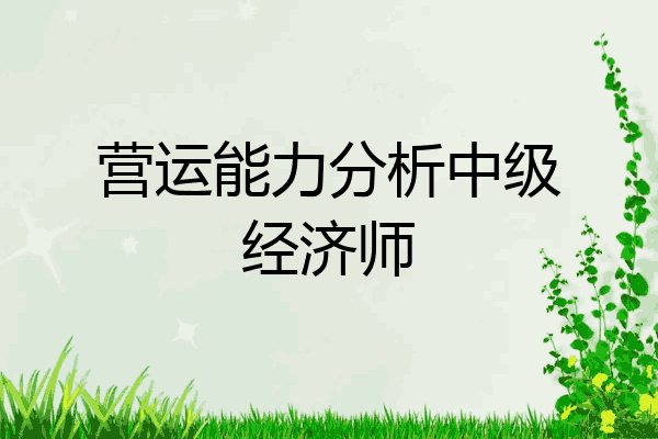 营运能力分析中级经济师