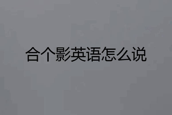 合个影英语怎么说